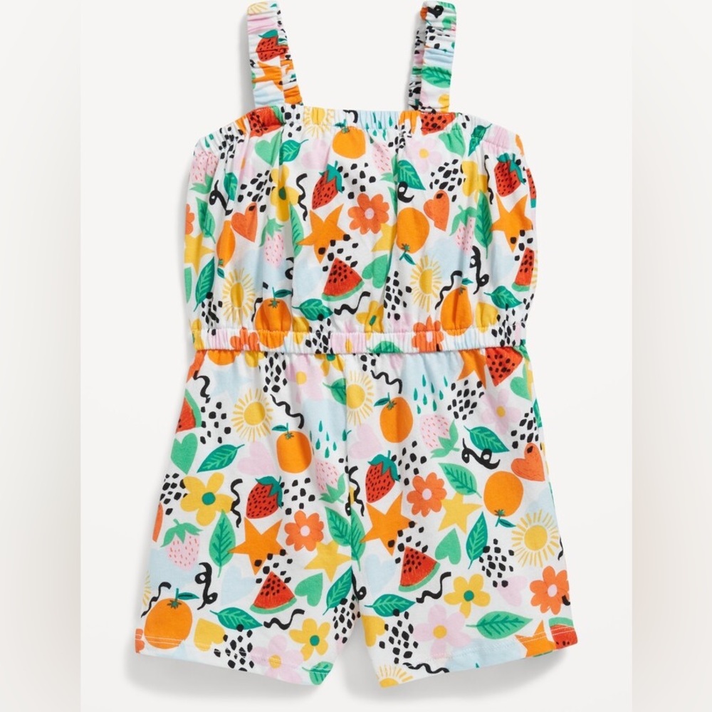 Printed Sleeveless Jersey-Knit Romper for Toddler Girl
